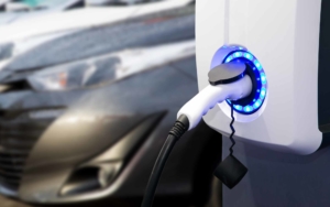 EV connection charger connected to power box